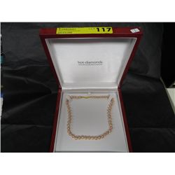 Freshwater Pearl necklace, peach colour pearls