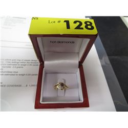 Sapphire & Diamond ring, 14 KT yellow gold