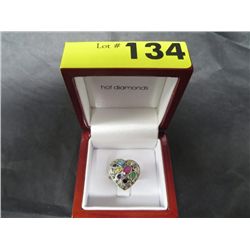 .925 silver estate multi-gemstone ring