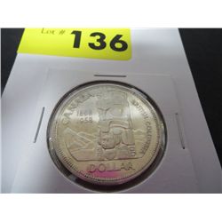 1958 80% silver Canadian death totem dollar