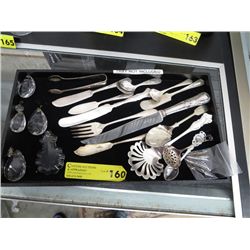 Assorted silver, silver plate & chandelier drops