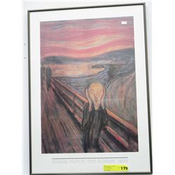 Framed poster of "The Scream" by Edvard Munch