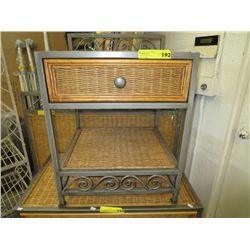 Metal and wicker end table