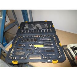 Socket and wrench set in case