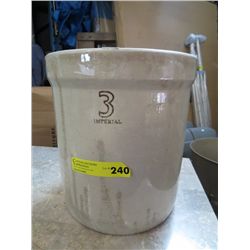 Ceramic crock stamped "3 Imperial"
