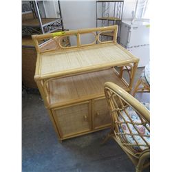Bamboo & wicker cabinet 41" tall 30" wide