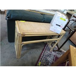 Console table -bamboo, wicker and glass