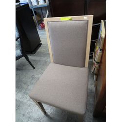 Wood and upholstered accent chair