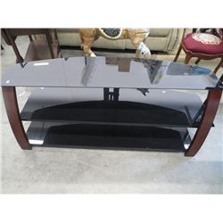 Black tempered glass TV stand