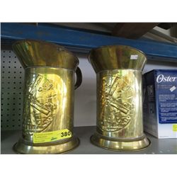 Two brass jugs 12" tall