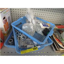 Three trays of nuts, bolts and screws