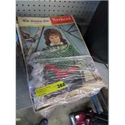 Stack of magazines from the 1960's