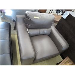 Grey leather arm chair