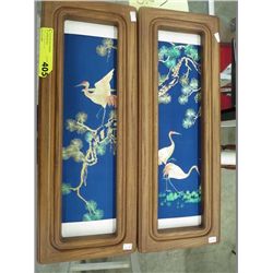 Pair of oriental themed pictures