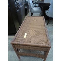 Coffee table (faux wicker) 20" x 39"