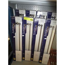 Eight 8" silver coloured towel bars