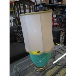 Table lamp - green glass 27" tall