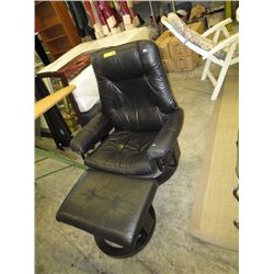 Swivel reclining chair with stool
