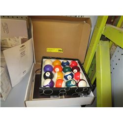 Box of pool balls and retro intercom system