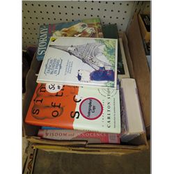 Box of clean hard cover and paperback books