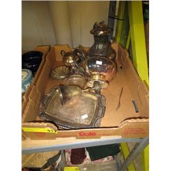 Box of silver plated items