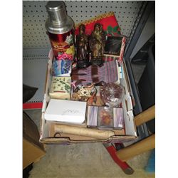 Box of assorted household items