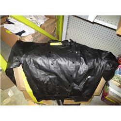 Men's large black leather jacket