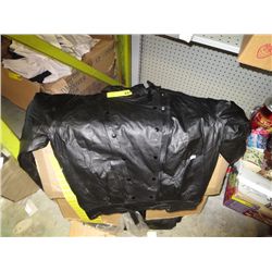 Men's large black leather jacket