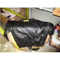 Men's large black leather jacket