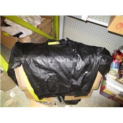 Men's large black leather jacket