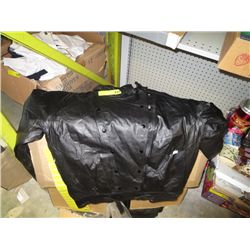 Men's large black leather jacket