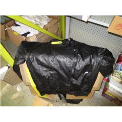 Men's large black leather jacket