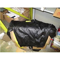 Men's large black leather jacket