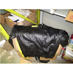 Men's large black leather jacket