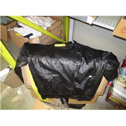 Men's large black leather jacket