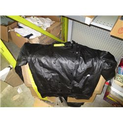 Men's large black leather jacket