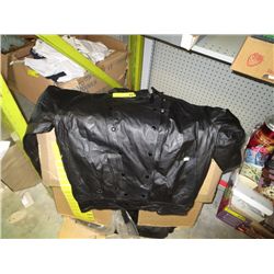 Men's large black leather jacket