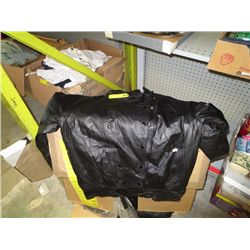 Men's large black leather jacket