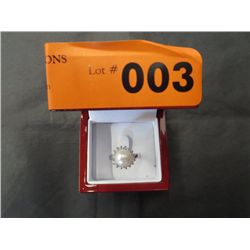 Freshwater pearl & crystal ring