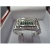 Image 2 : Man's emerald & white topaz ring in .925 ring
