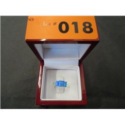 Fire opal ring, .925 sterling silver