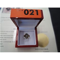 Topaz gemstone ring set with 5 diamonds