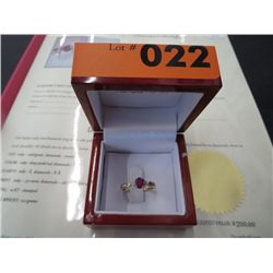 10kt yellow gold ruby & diamond ring