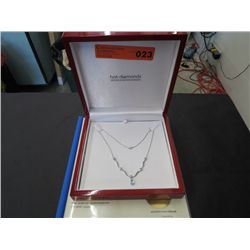 Blue topaz & diamond necklace. 5.30 grams silver & $600 certificate