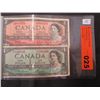 Image 1 : Two old 1954 Canada bills