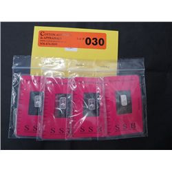 4x Australian mint .999 silver bars