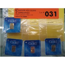 4x .999 solid gold certified bars