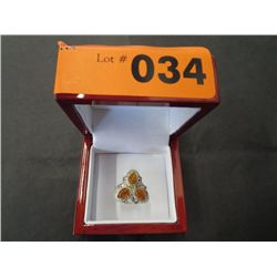 Baltic amber sterling silver custom made ring