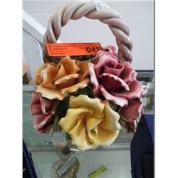 Italian ceramic floral basket