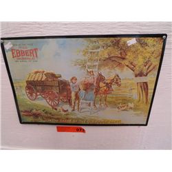 Metal advertising sign for Ebbert